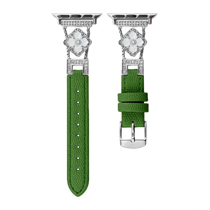 Elegant Floral Leather Band
