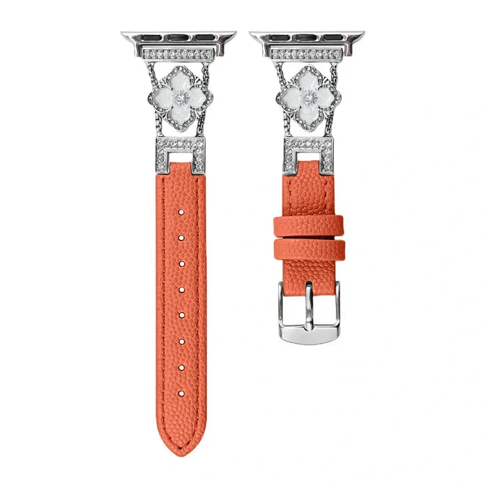 Elegant Floral Leather Band