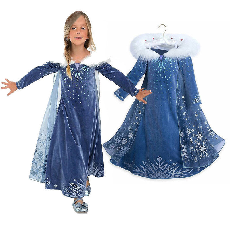 New Frozen Toddler Kids Elsa Princess Girls Costume Dresses Cosplay Cloak Party Holiday