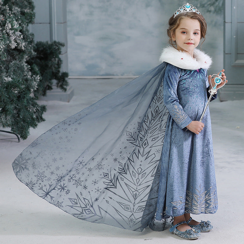 New Frozen Toddler Kids Elsa Princess Girls Costume Dresses Cosplay Cloak Party Holiday