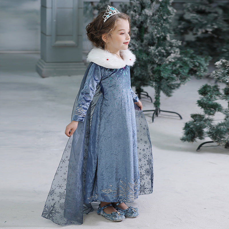 New Frozen Toddler Kids Elsa Princess Girls Costume Dresses Cosplay Cloak Party Holiday
