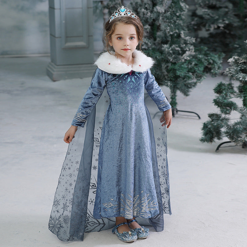 New Frozen Toddler Kids Elsa Princess Girls Costume Dresses Cosplay Cloak Party Holiday