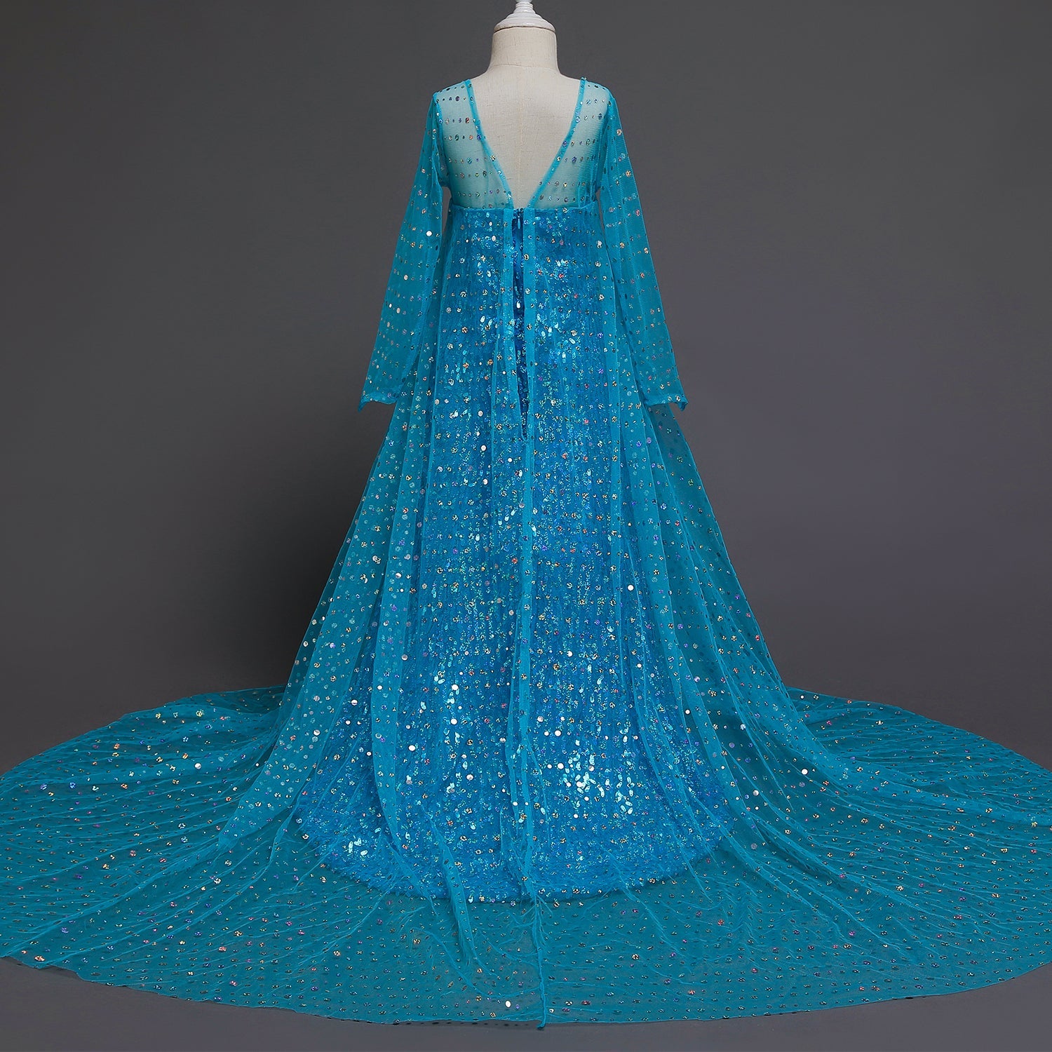 Frozen 2 Toddler Kids Elsa Princess Sequins Girls Costume Trailing Dresses For Birthday Holiday Cosplay Party