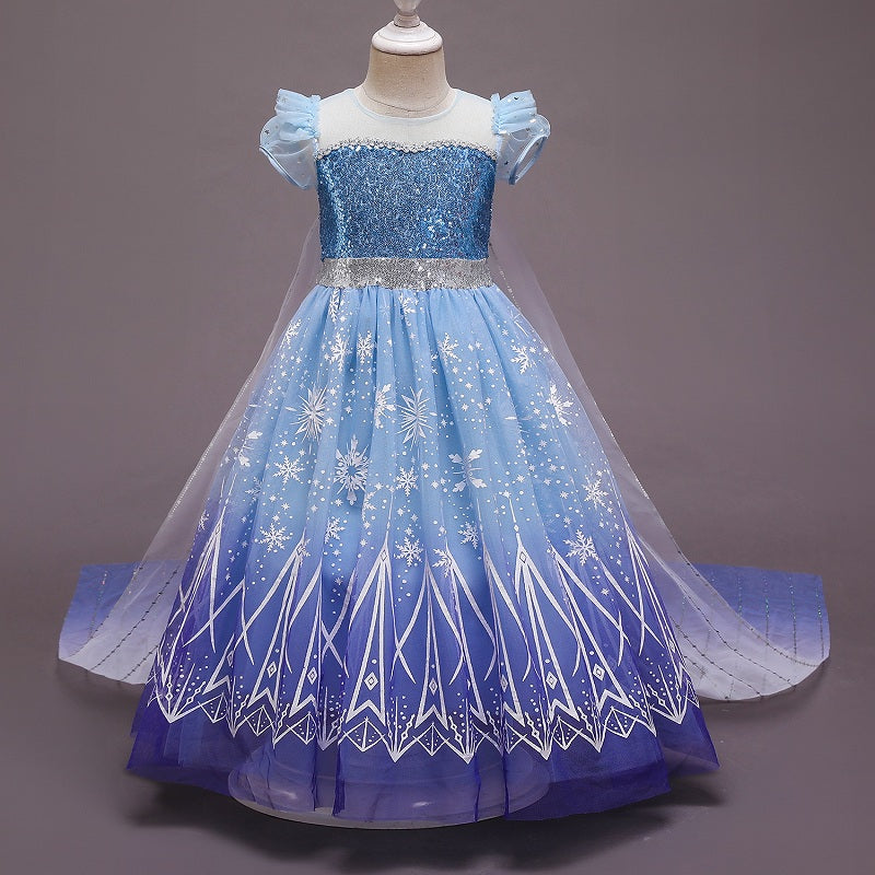 Frozen 2 toddler Princess Costume Trailing Elsa Dress for Girls