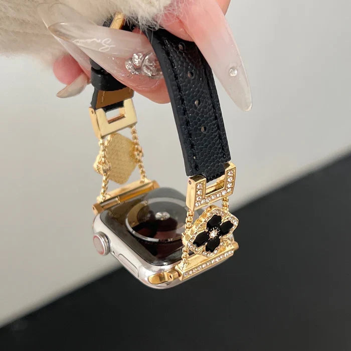 Elegant Floral Leather Band