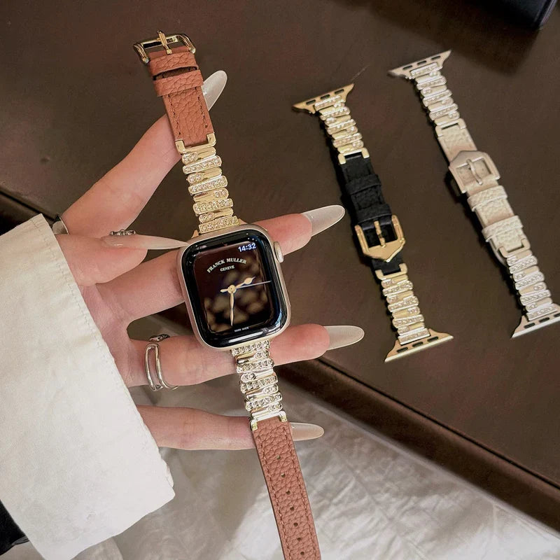 Irregular Leather Strap For Apple Watch