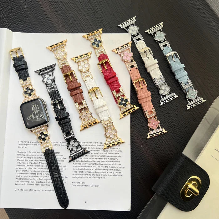 Elegant Floral Leather Band