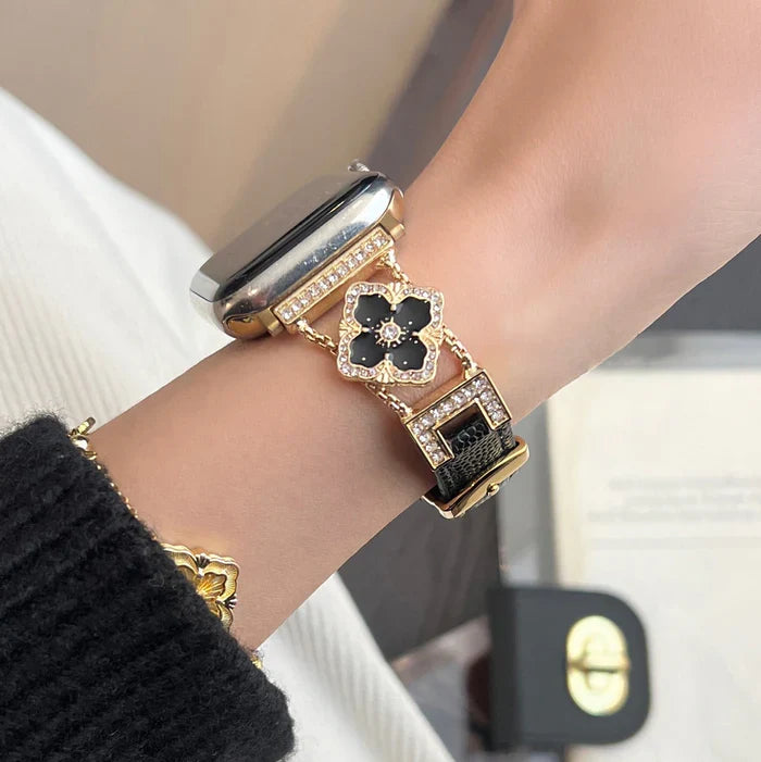 Elegant Floral Leather Band