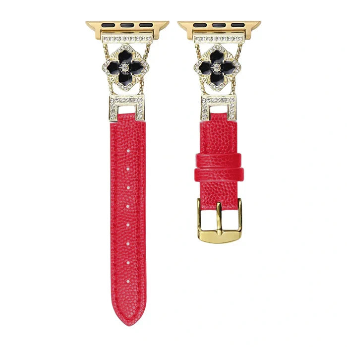 Elegant Floral Leather Band