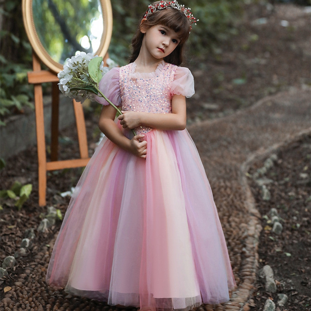 Flower Girl Dress Formal Sequins Wedding Dresses Princess Ball Gown