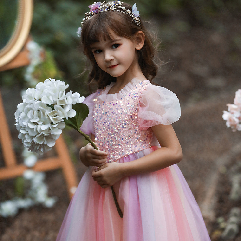 Flower Girl Dress Formal Sequins Wedding Dresses Princess Ball Gown
