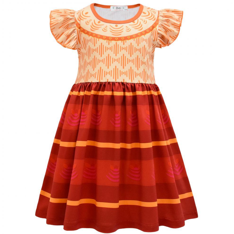 New Encanto Inspired Cosplay Flutter Sleeve Girl Costume Dresses