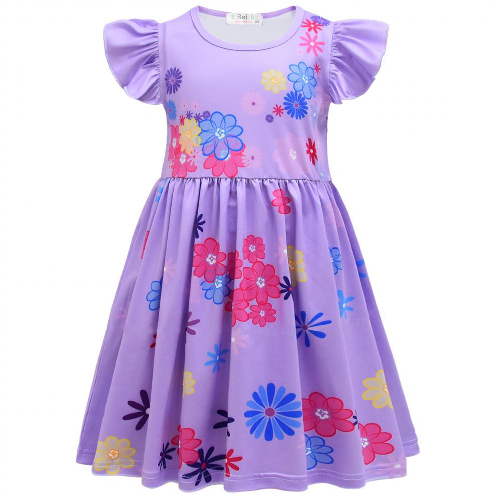 New Encanto Inspired Cosplay Flutter Sleeve Girl Costume Dresses