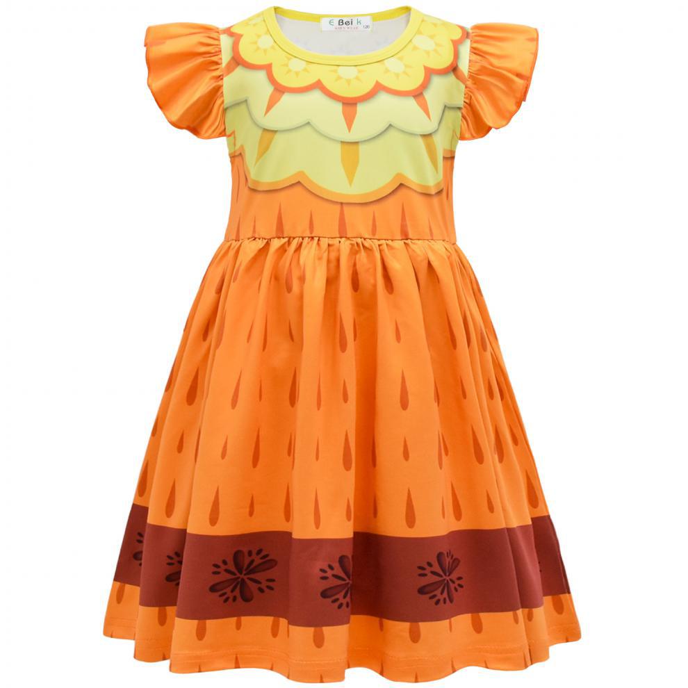 New Encanto Inspired Cosplay Flutter Sleeve Girl Costume Dresses
