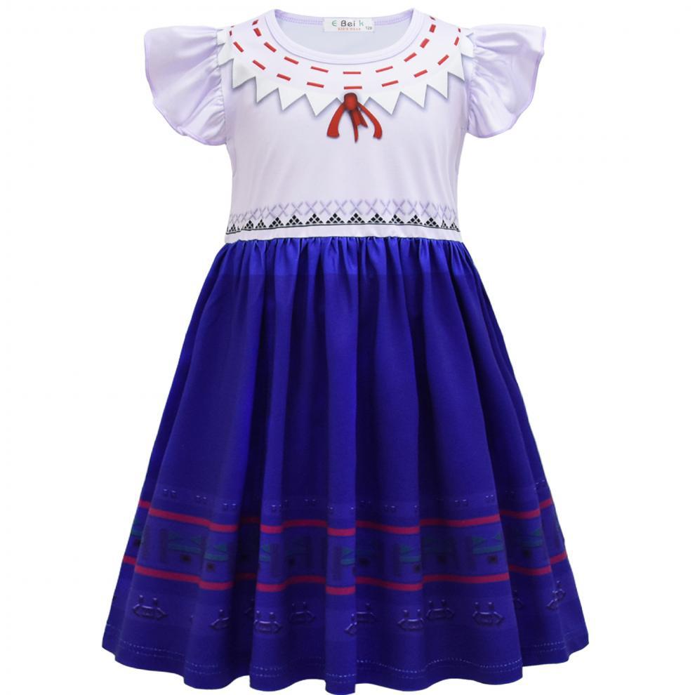 New Encanto Inspired Cosplay Flutter Sleeve Girl Costume Dresses