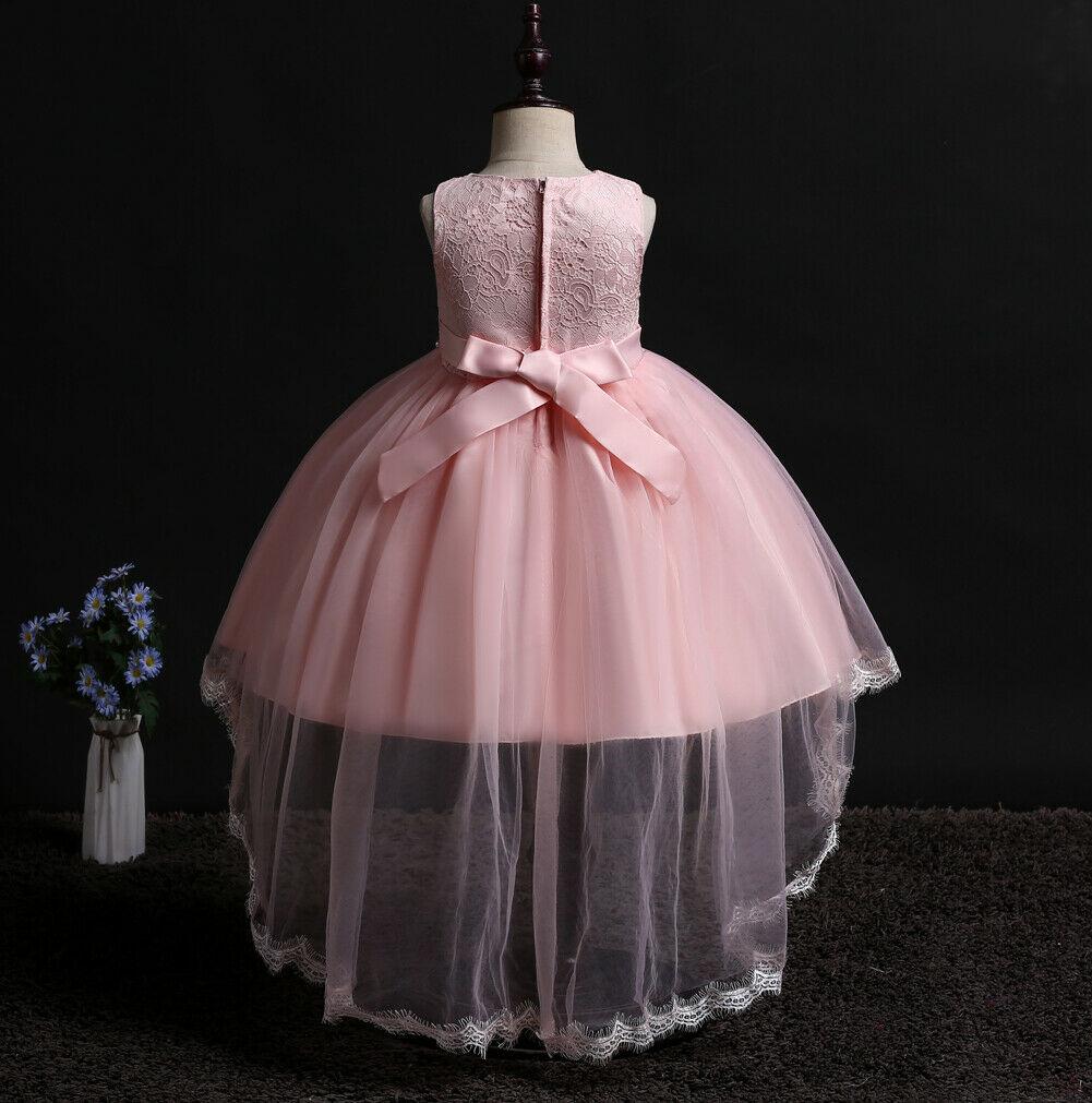Flower Girl Dresses Toddler Kids Princess Wedding Formal Tulle Holiday Party Trailing Dresses