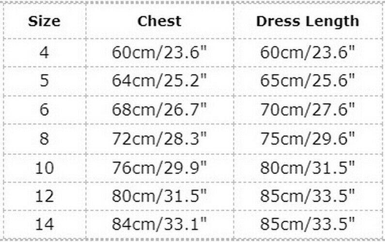 Flower Girl Dresses Kids Toddler Princess Knee Length Formal Bridesmaid Wedding Party Dress