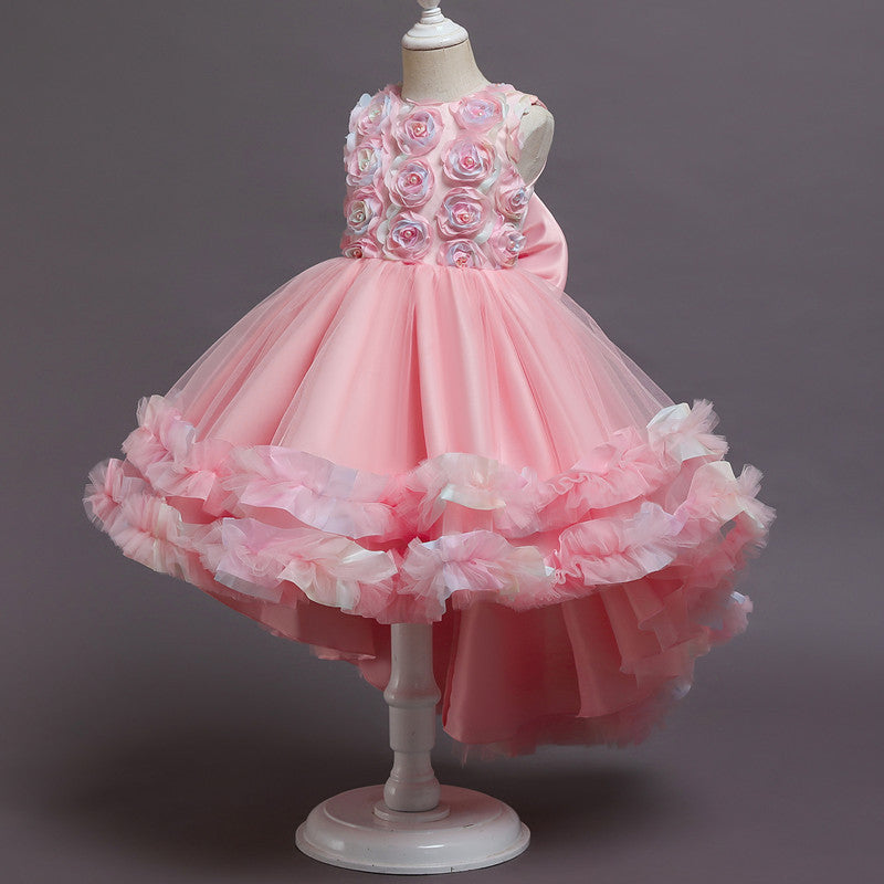 Flower Girl Trailing Dresses For Holiday Wedding Formal Graduation Party