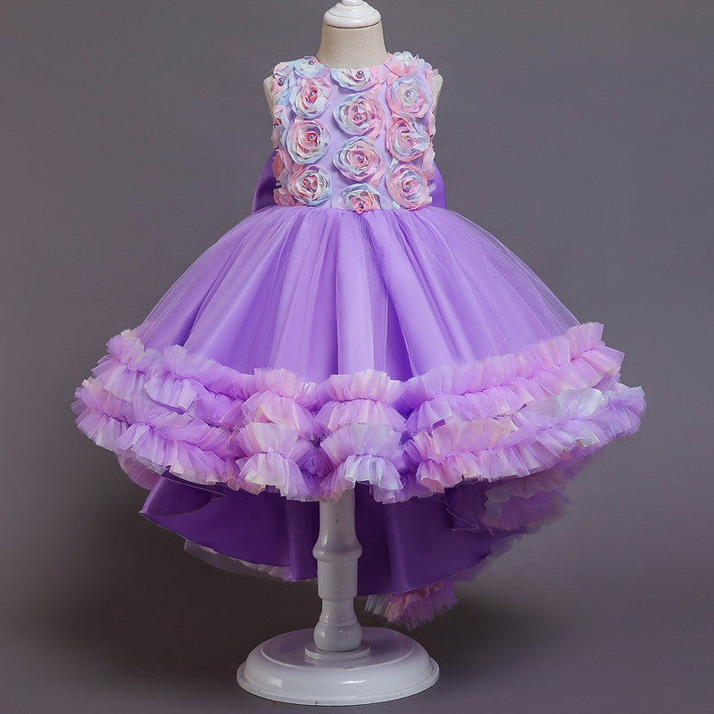 Flower Girl Trailing Dresses For Holiday Wedding Formal Graduation Party