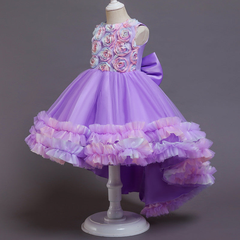 Flower Girl Trailing Dresses For Holiday Wedding Formal Graduation Party