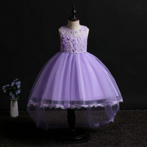 Flower Girl Dresses Toddler Kids Princess Wedding Formal Tulle Holiday Party Trailing Dresses