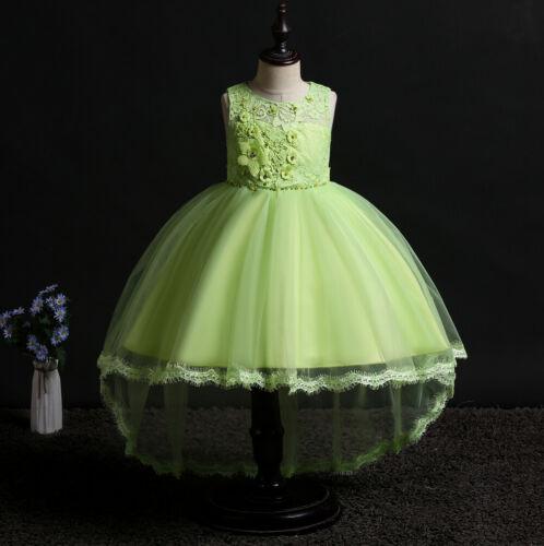 Flower Girl Dresses Toddler Kids Princess Wedding Formal Tulle Holiday Party Trailing Dresses