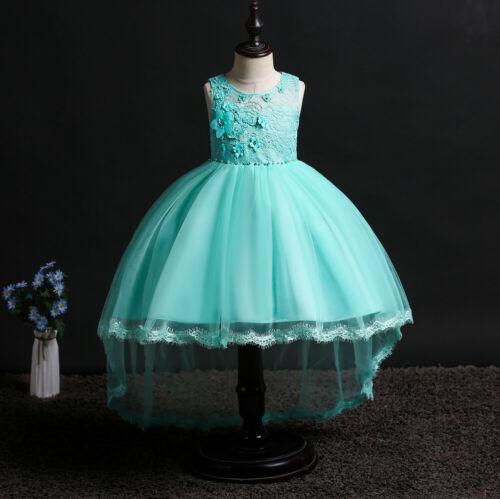 Flower Girl Dresses Toddler Kids Princess Wedding Formal Tulle Holiday Party Trailing Dresses