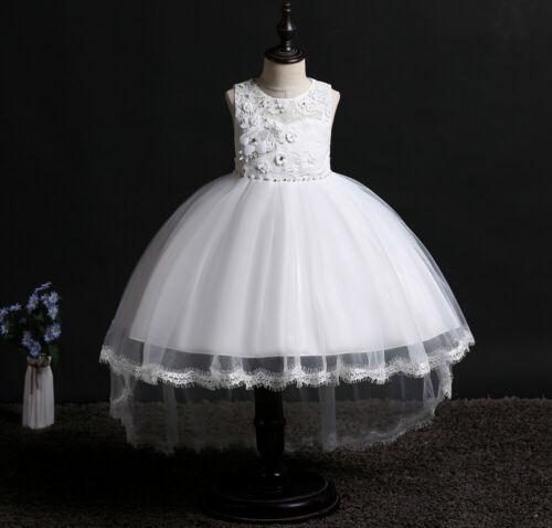 Flower Girl Dresses Toddler Kids Princess Wedding Formal Tulle Holiday Party Trailing Dresses
