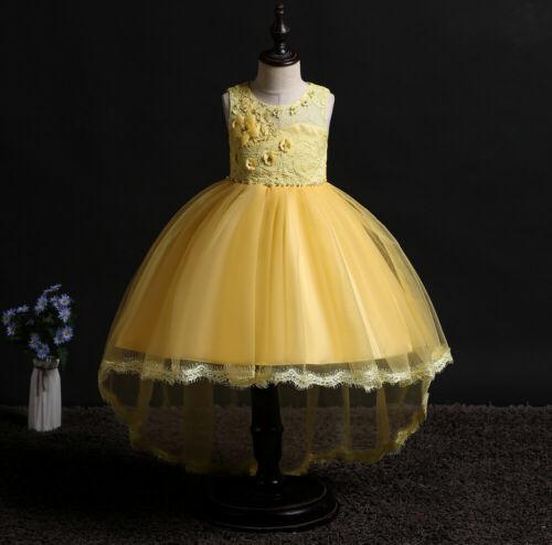 Flower Girl Dresses Toddler Kids Princess Wedding Formal Tulle Holiday Party Trailing Dresses