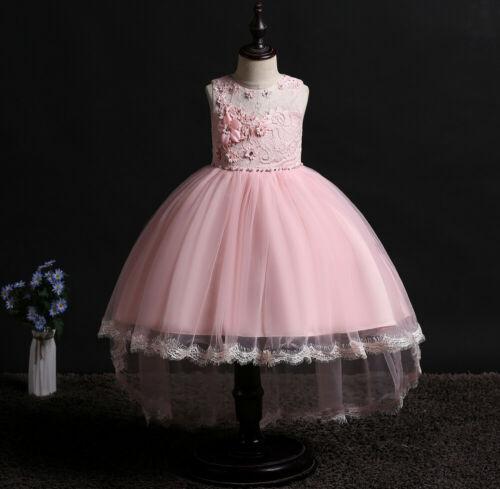 Flower Girl Dresses Toddler Kids Princess Wedding Formal Tulle Holiday Party Trailing Dresses