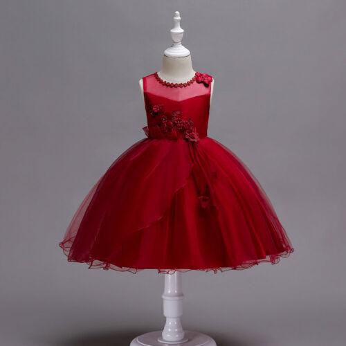 Flower Girl Dresses Kids Toddler Princess Knee Length Formal Bridesmaid Wedding Party Dress