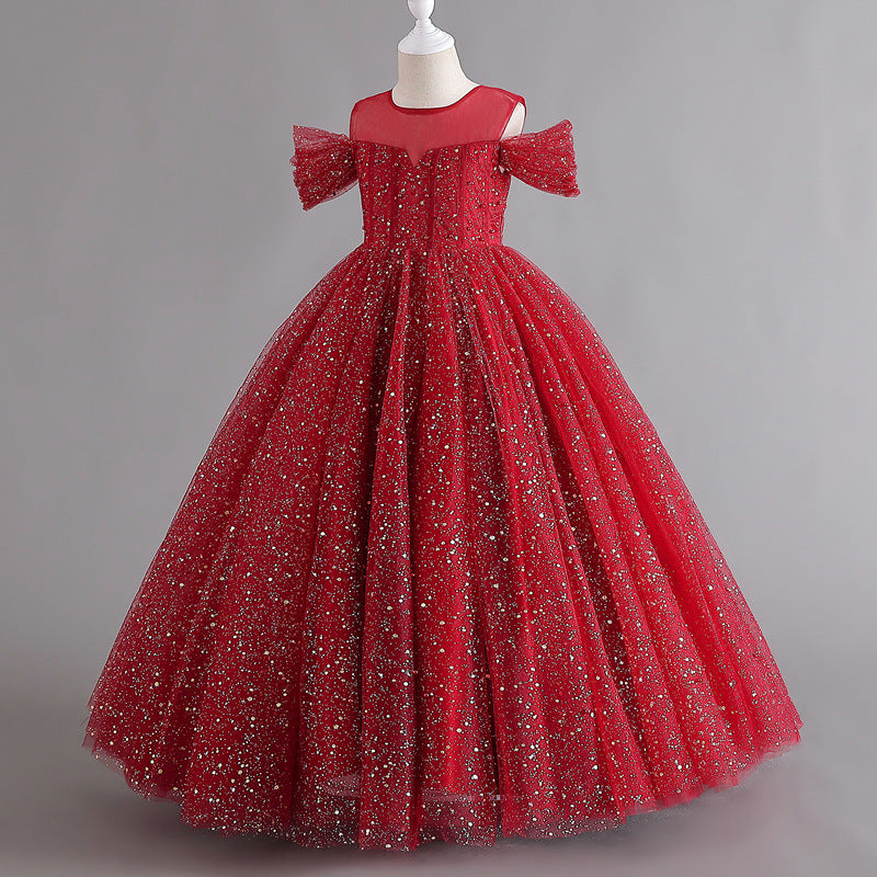 Flower Girl Dress Sequins Princess Birthday Party Holiday Ball Gown