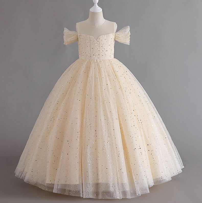 Flower Girl Dress Sequins Princess Birthday Party Holiday Ball Gown