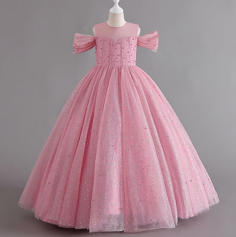 Flower Girl Dress Sequins Princess Birthday Party Holiday Ball Gown