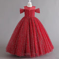 Flower Girl Dress Sequins Princess Birthday Party Holiday Ball Gown