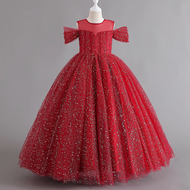 Flower Girl Dress Sequins Princess Birthday Party Holiday Ball Gown