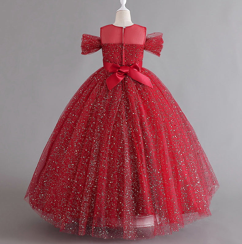 Flower Girl Dress Sequins Princess Birthday Party Holiday Ball Gown