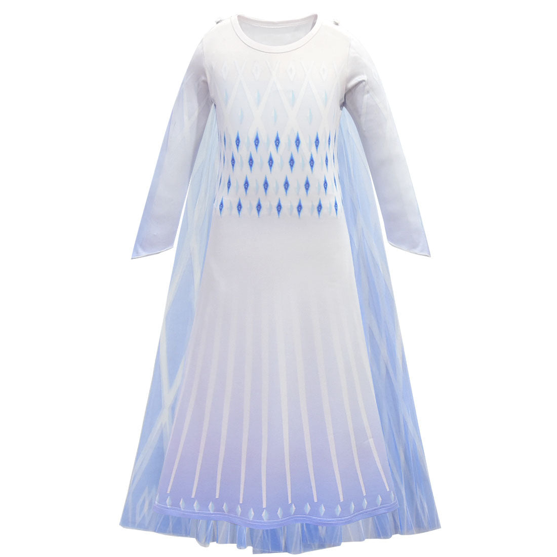 Frozen 2 Girls Elsa Princess Long Sleeve Cosplay Costume Dresses With Cape For Party Holidays