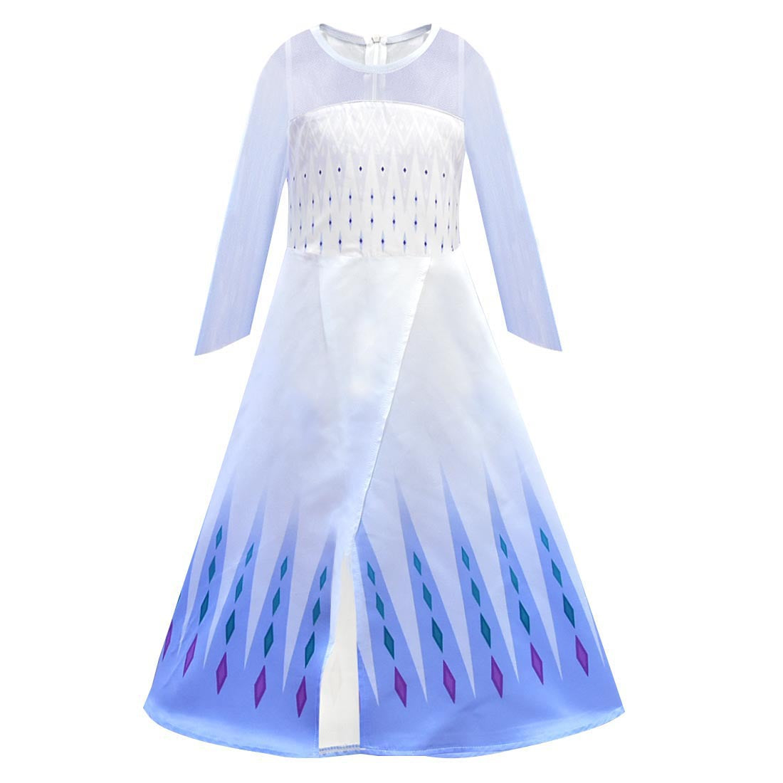 Frozen 2 Girls Elsa Princess Long Sleeve Cosplay Costume Dresses With Cape For Party Holidays