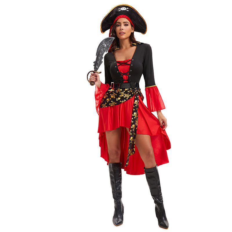 Pirate Dress Costume Woman Cosplay Princess Dresses With Cape For Adult