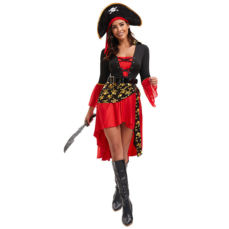 Pirate Dress Costume Woman Cosplay Princess Dresses With Cape For Adult