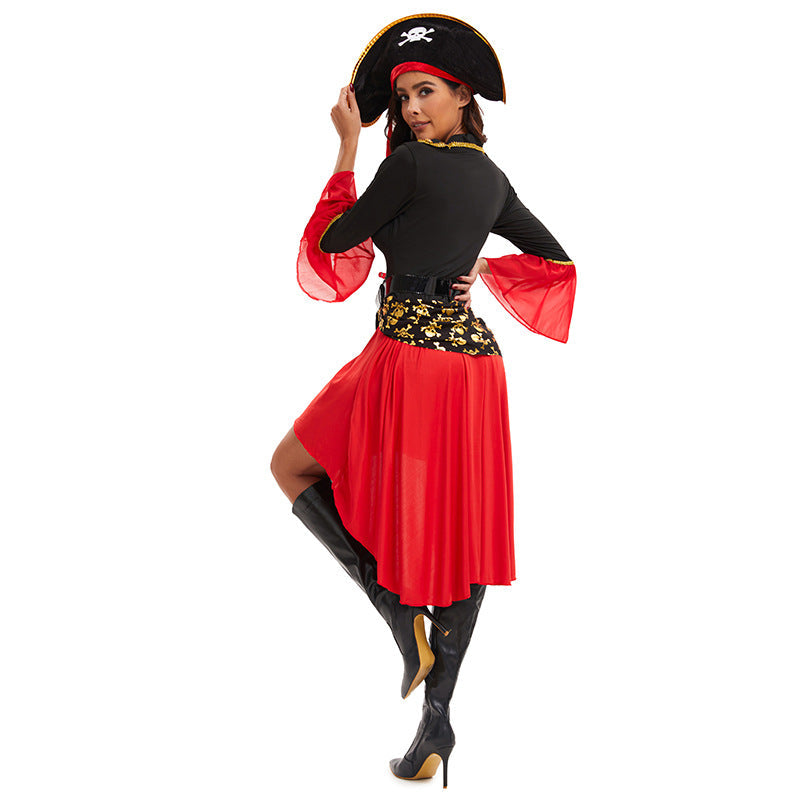 Pirate Dress Costume Woman Cosplay Princess Dresses With Cape For Adult