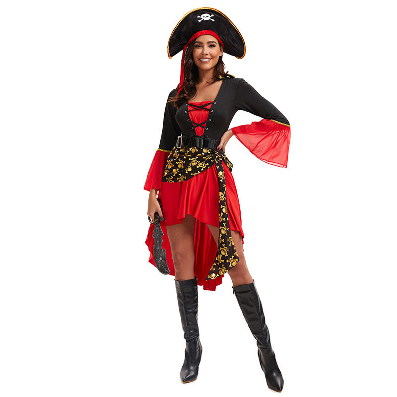Pirate Dress Costume Woman Cosplay Princess Dresses With Cape For Adult