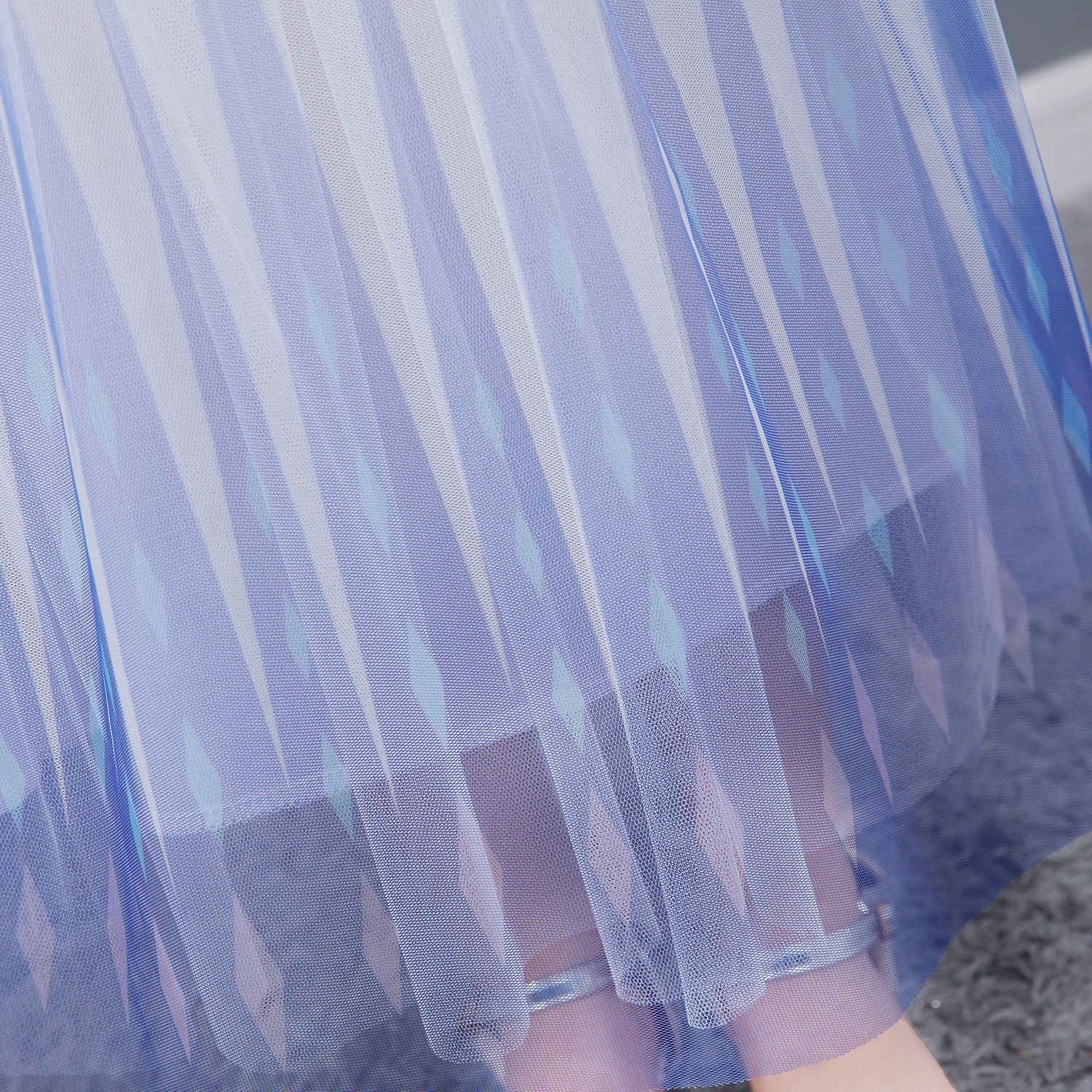 Frozen 2 Girls Elsa Princess Long Sleeve Tulle Cosplay Costume Dresses with Cape For Party Holidays