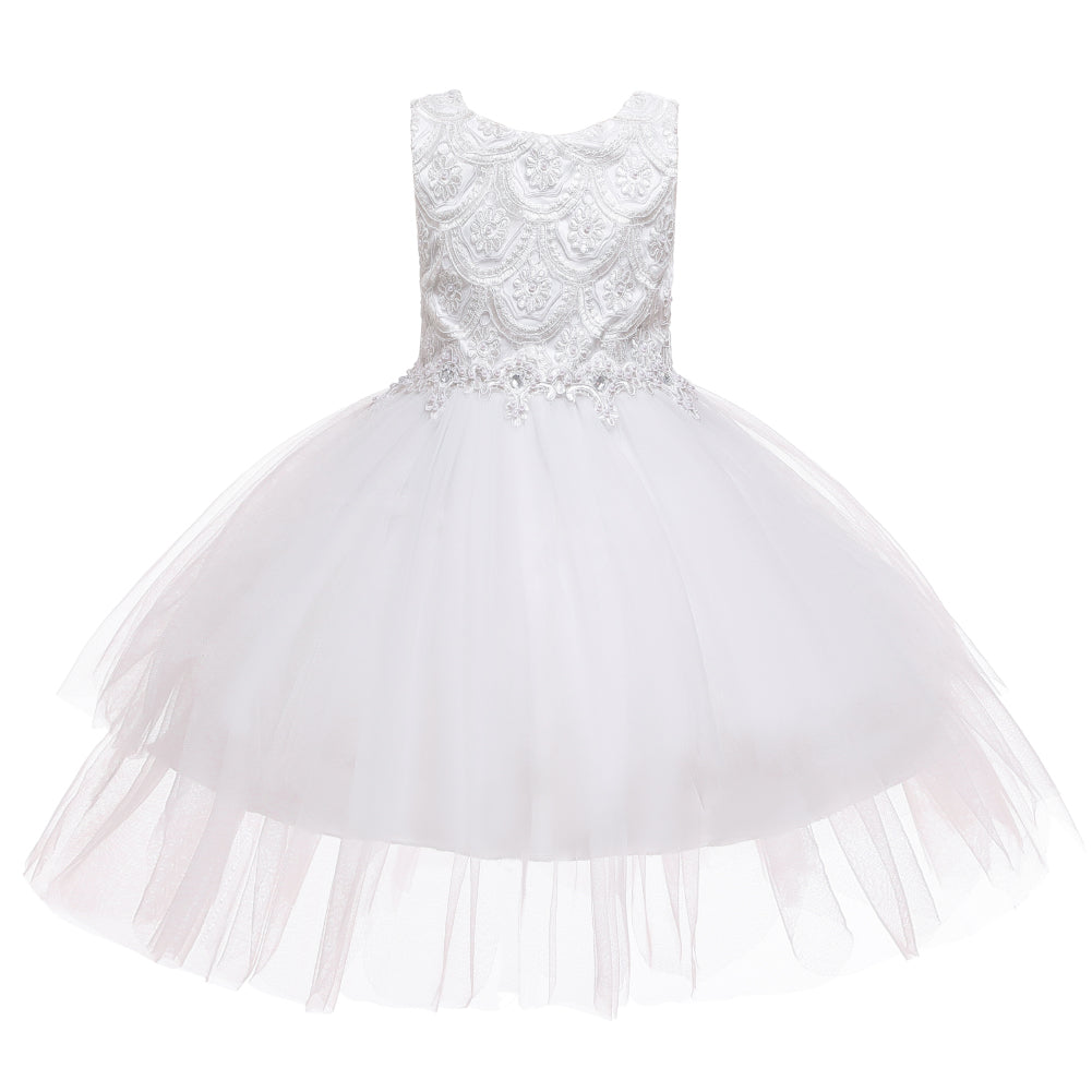 Flower Girl Dresses Toddler Kids Pearl Tutu Princess Wedding Bridesmaid Formal Graduation
