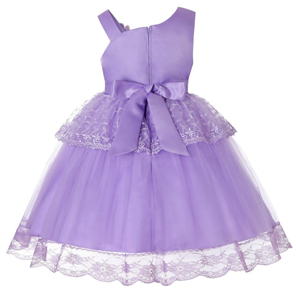 Flower Girl Dresses Lace Cute Princess Kids Formal Wedding Birthday Holiday Party