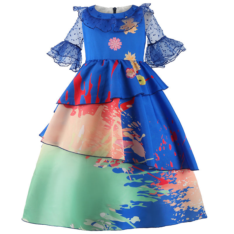 New Encanto Isabela Inspirated Cosplay Girl Costume Dresses