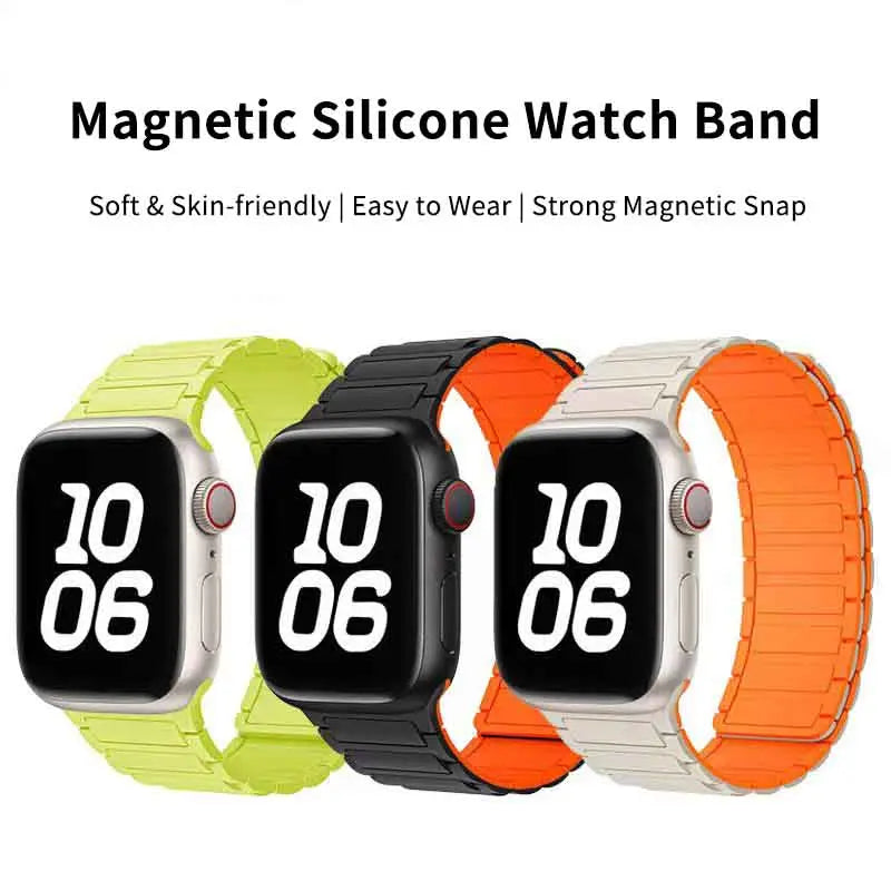 Silicone magnetic loop watch band