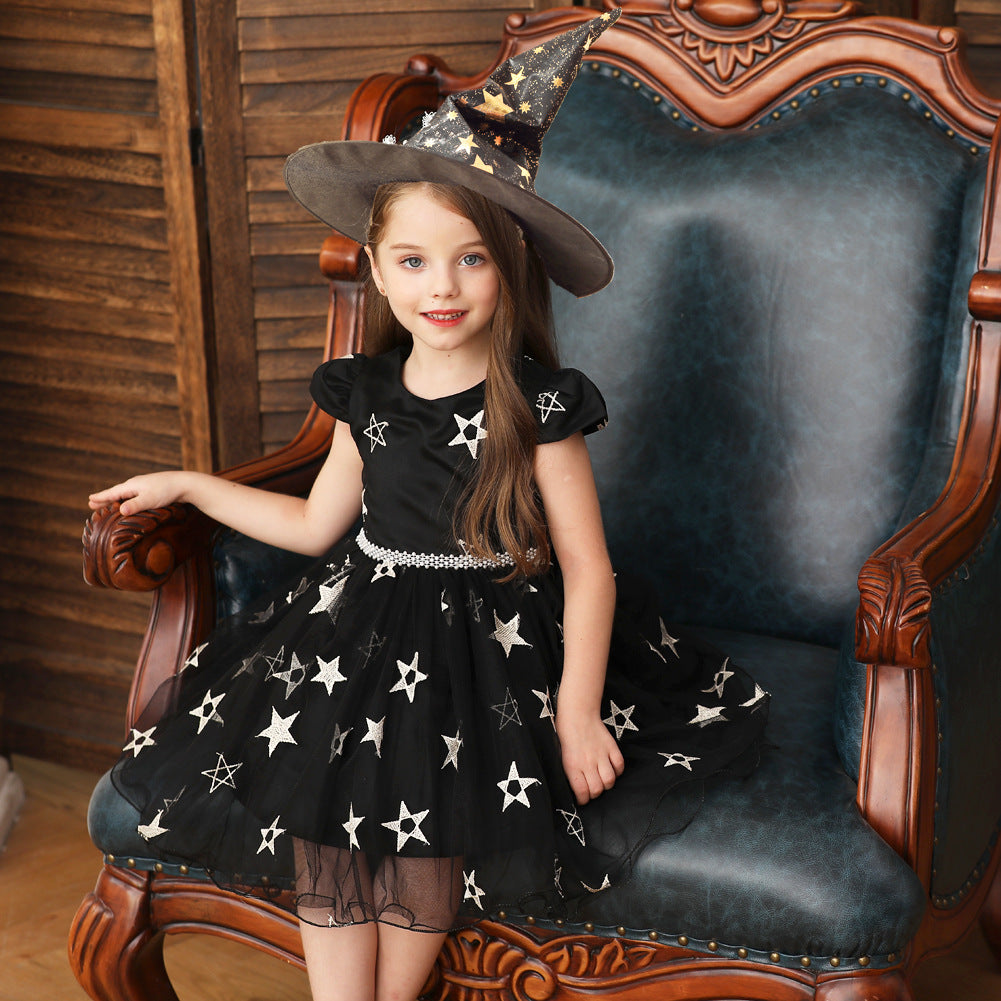 Baby Toddler Kids Witch Costume Dresses With Hat