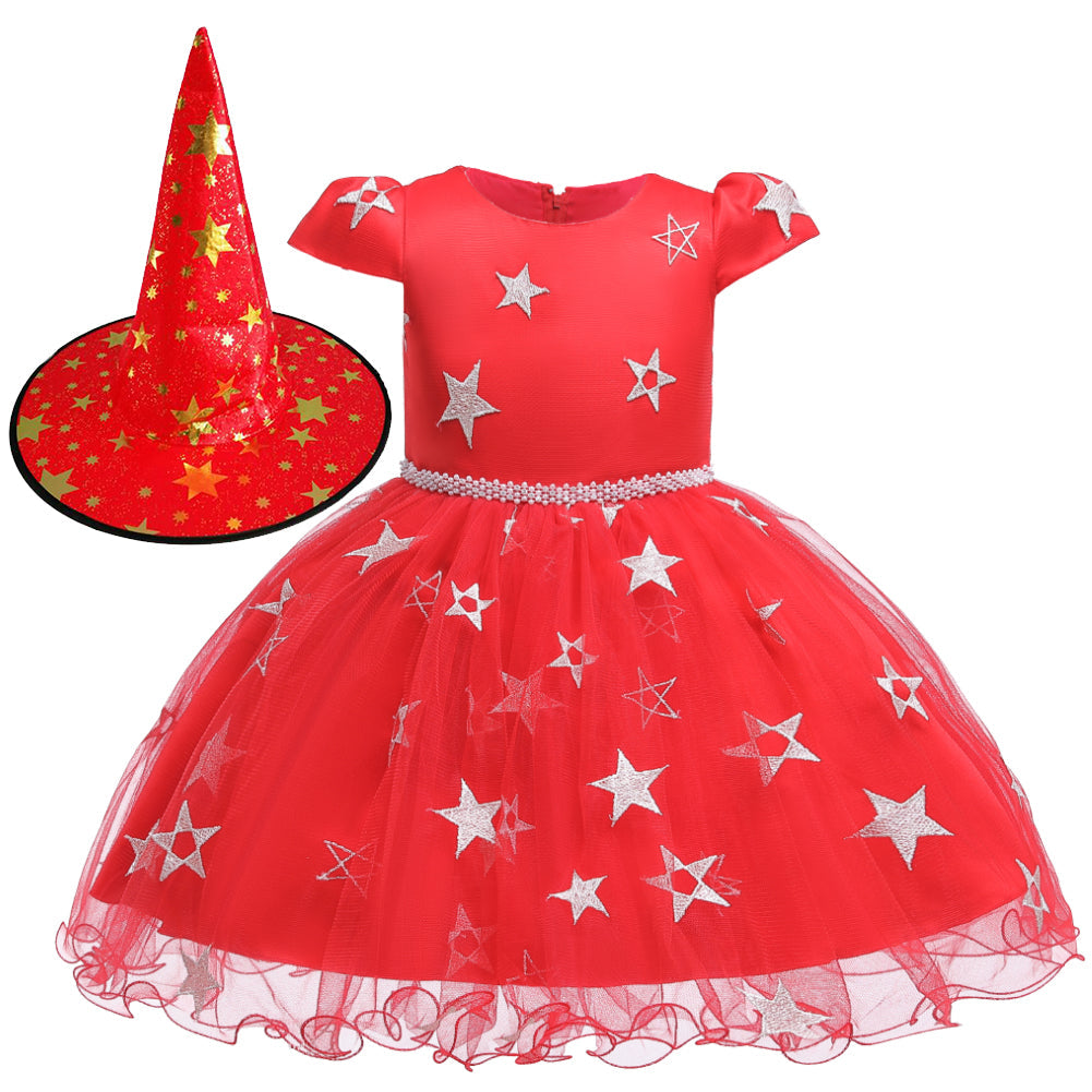 Baby Toddler Kids Witch Costume Dresses With Hat